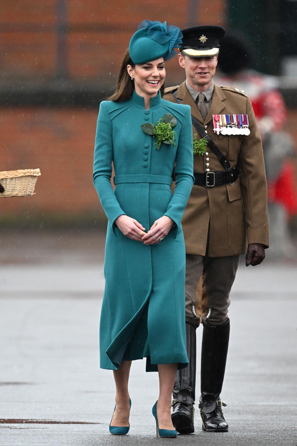 Princess of Wales arrives at the St. Patrick's Day Parade at Mons Barracks