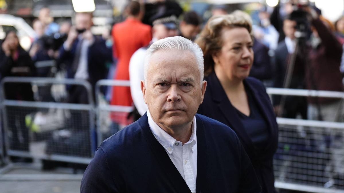 Huw Edwards arrives at court to be sentenced for indecent images offences