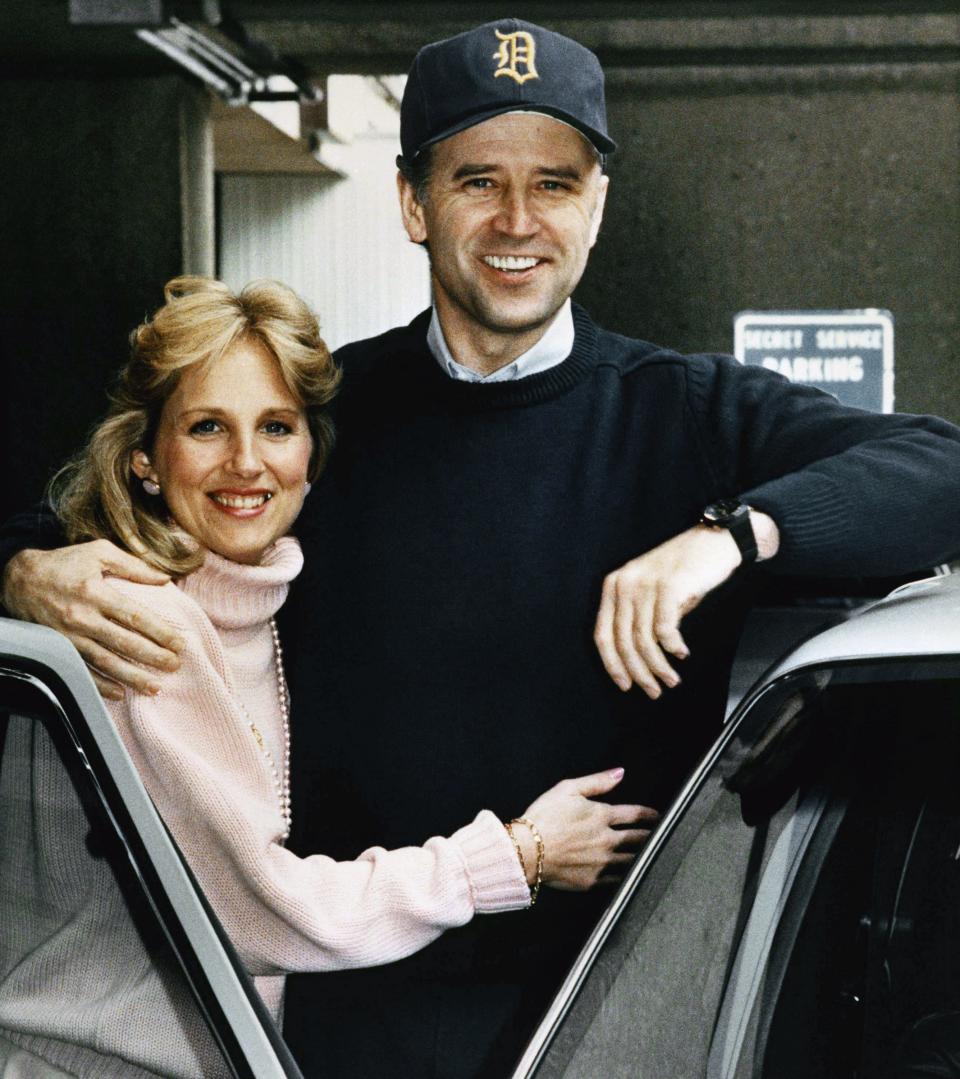 Joe and Jill Biden at Walter Reed Army Medical Center after he was discharged.