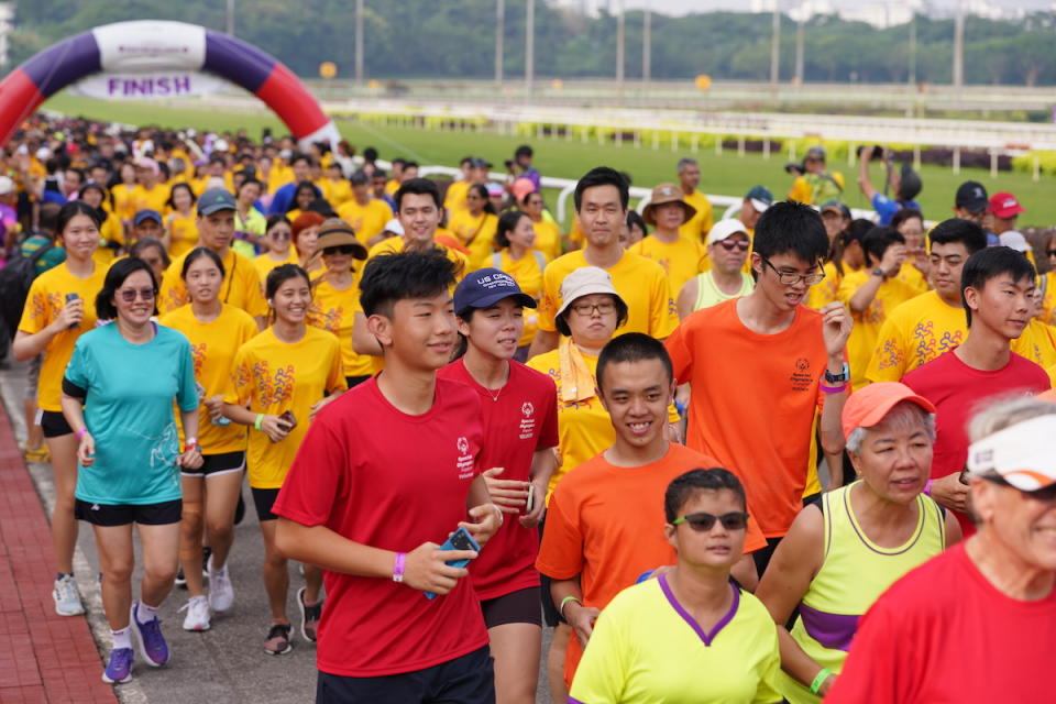 Participants walking and running at Run For Inclusion 2023, Singapore’s largest inclusive mass running event, held at Singapore Turf Club. (PHOTO: Runninghour)