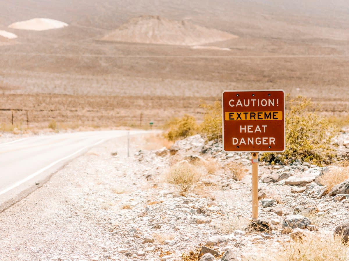 An extreme heat warning in Death Valley National Park  (Getty)