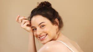 Studio portrait - A woman smiling