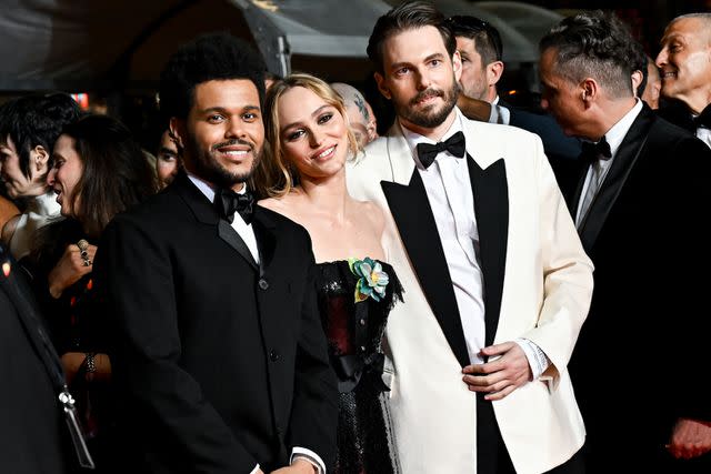 Michael Buckner/Variety via Getty Abel "The Weeknd" Tesfaye, Lily-Rose Depp and Sam Levinson at Cannes Film Festival