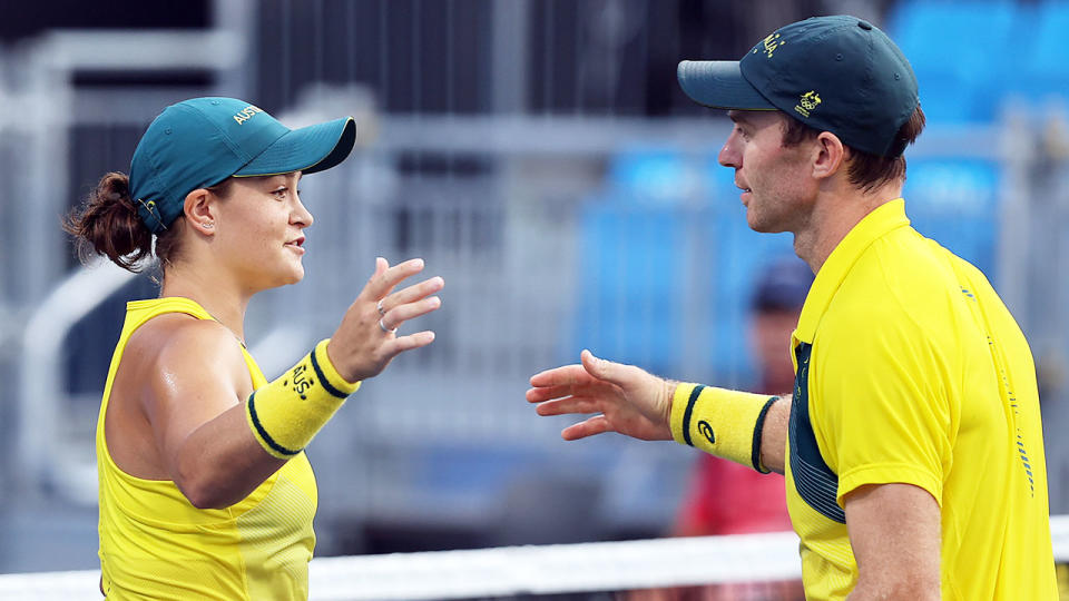 Seen here, Australians Ash Barty and John Peers competing in the mixed doubles in Tokyo.