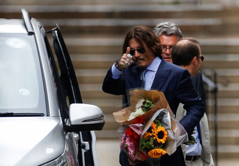 Actors Johnny Depp and Amber Heard at the High Court in London