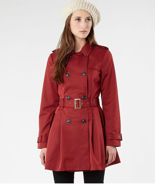 A mac is perfect for in-between-season dressing and this nice number comes in a burnt red, a little like Kate Middleton’s.   £53, debenhams.com