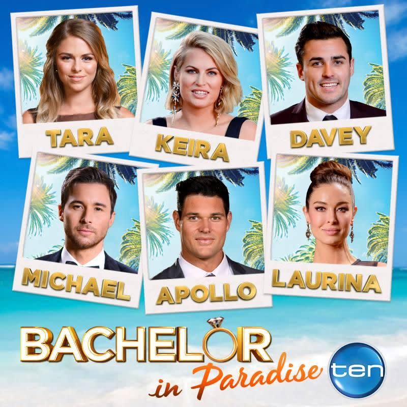 Tara, Keira, Davey, Michael, Apollo and Laurina are headed to paradise for another chance at love. Source: Channel Ten