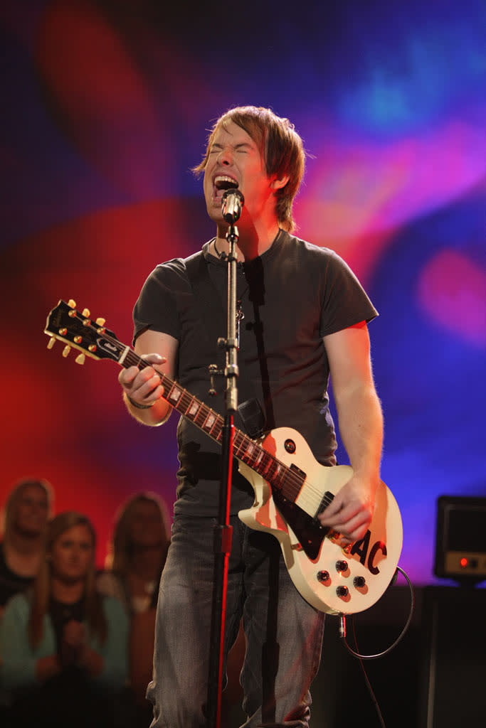 David Cook performs as one of the top 16 contestants on the 7th season of American Idol.