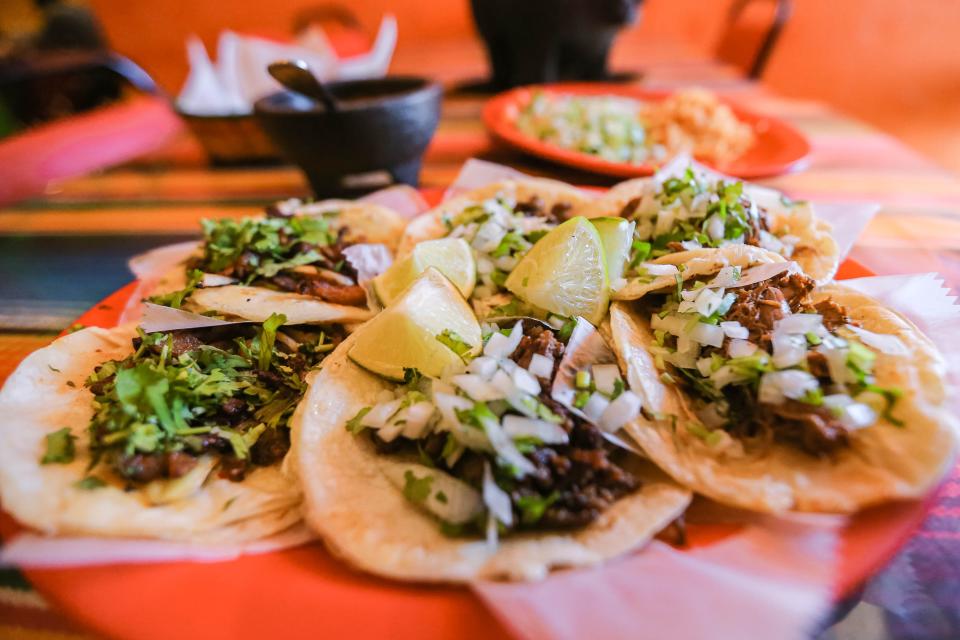 A plate of tacos is pictured in 2022 at Durango Taqueria y Restaurant in Oklahoma City.