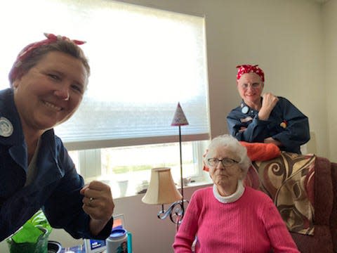 Angie Morthland and Linda Rogers of the Cheboygan and Emmet County American Rosie the Riveters Association recently had a chance to sit down and talk with Mary Liebner about the work she did to help contribute to the war efforts, earning her the title of Rosie the Riveter.