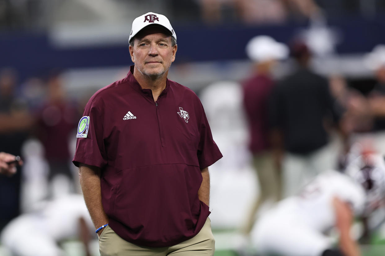 Jimbo Fisher was 45-25 in six seasons as coach of Texas A&M. (John Bunch/Icon Sportswire via Getty Images)