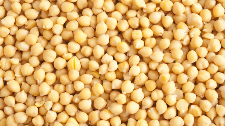 Closeup whole chickpeas