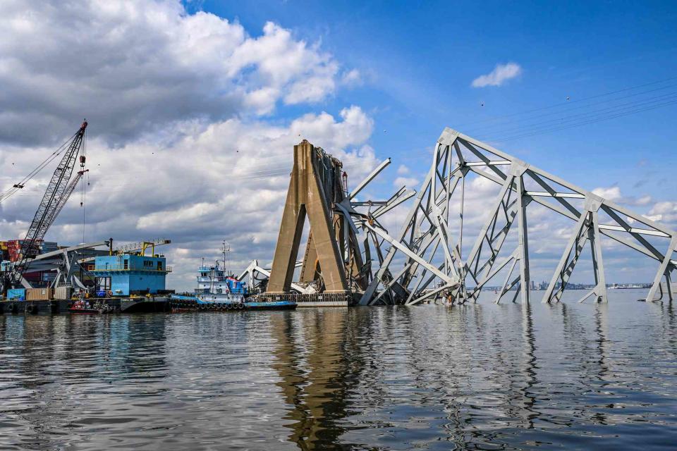 <p>Jerry Jackson/The Baltimore Sun/Tribune News Service via Getty</p> Girders of the Francis Scott Key Bridge