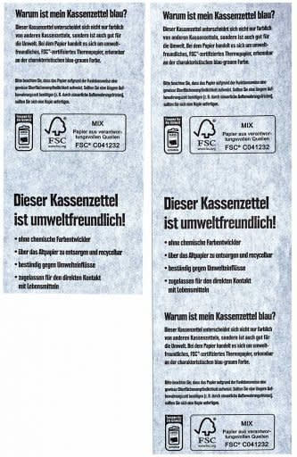 Auf der Rückseite der blau-grauen Kassenzettel erklärt Edeka die Vorzüge des neuen Bons. (Bild: Edeka)