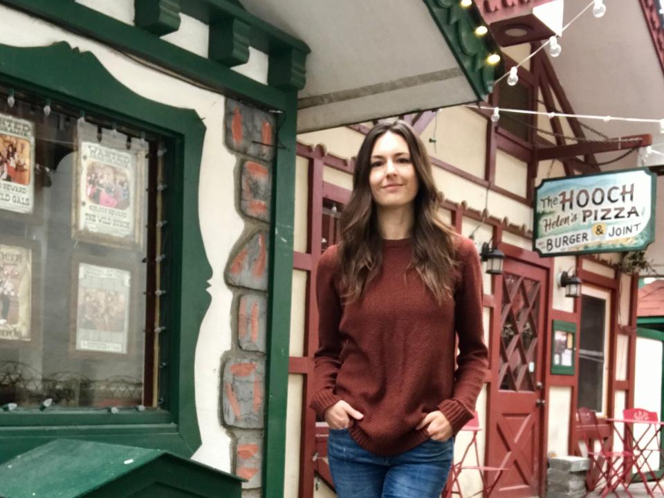 The author in Helen, Georgia, Alison Datko, "I visited a small mountain town in Georgia, where the German-inspired architecture made me feel transported to Europe."