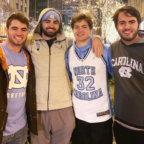 <p>Drake Maye/Instagram</p> Drake Maye with his brothers Cole, Luke and Beau in January 2019