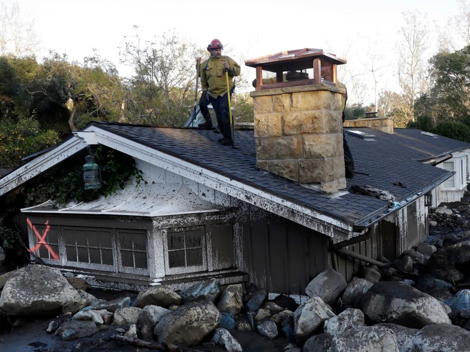 The ruins of a house in Montecito, California that was struck by mudflows in 2018.