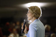 Democratic presidential candidate Sen. Elizabeth Warren, D-Mass., speaks during a campaign event, Monday, Jan. 20, 2020, in Grimes, Iowa. (AP Photo/Patrick Semansky)