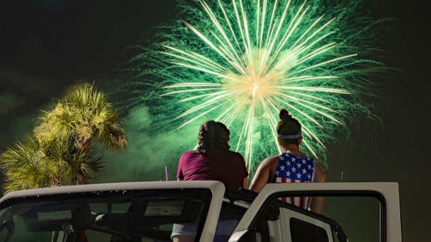 PHOTO: In this undated file photo, people watch fireworks during a Fourth of July celebration. (Allen Eyestone/Palm Beach Post via USA Today Network)