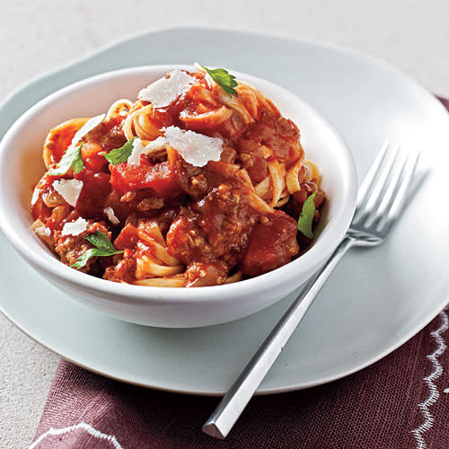 Linguine with Easy Meat Sauce