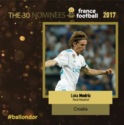 Les 30 nommés au Ballon d'Or 2017