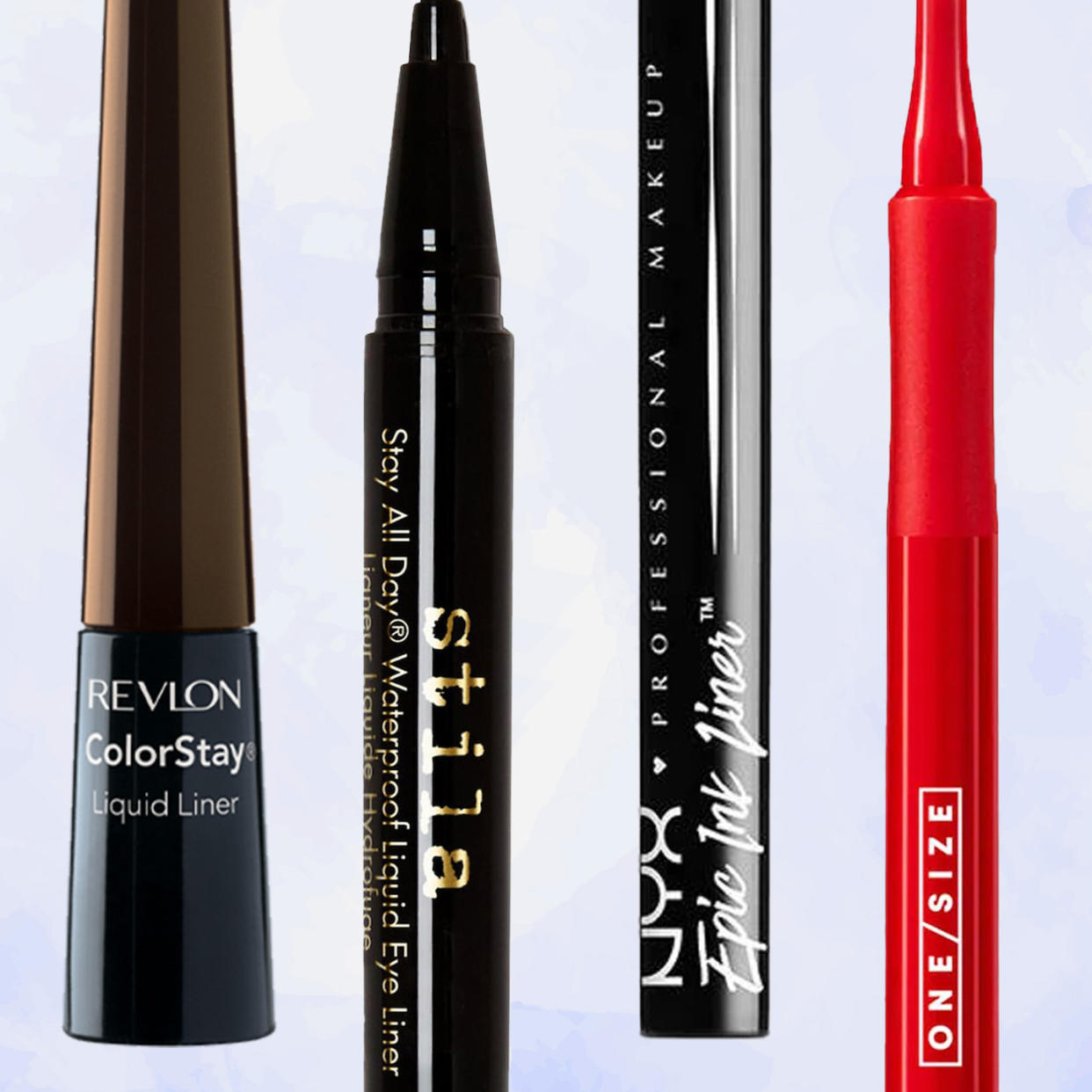  Collage of best liquid eyeliners including Stila and Revlon liquid eyeliners 