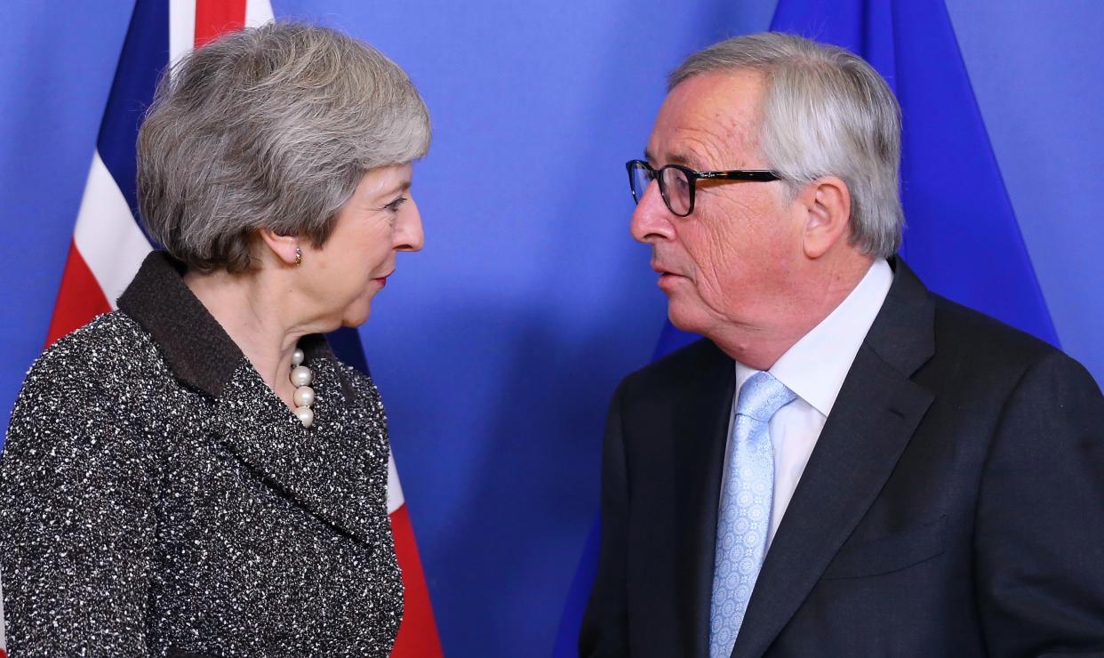 Prime minister Theresa May and European commission president Jean-Claude Juncker (Getty)