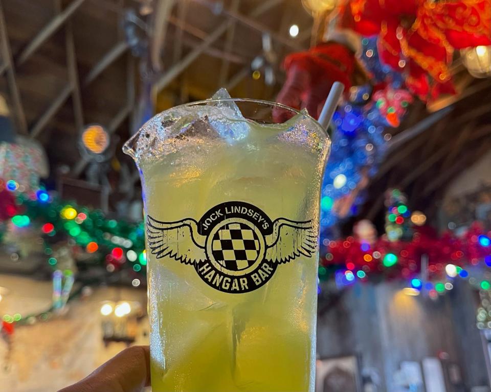 A drink from Jock Lindsey's Hangar Bar.