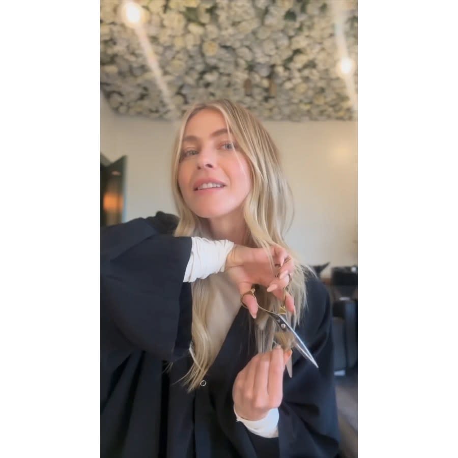 Julianne Hough Cuts Her Own Hair at Salon