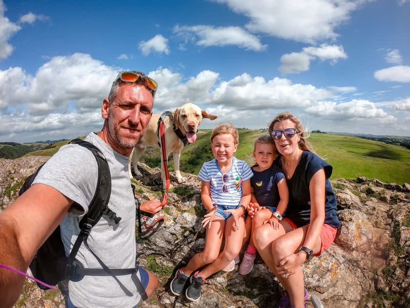 The Hibbs family poses for a selfie in a handout photo