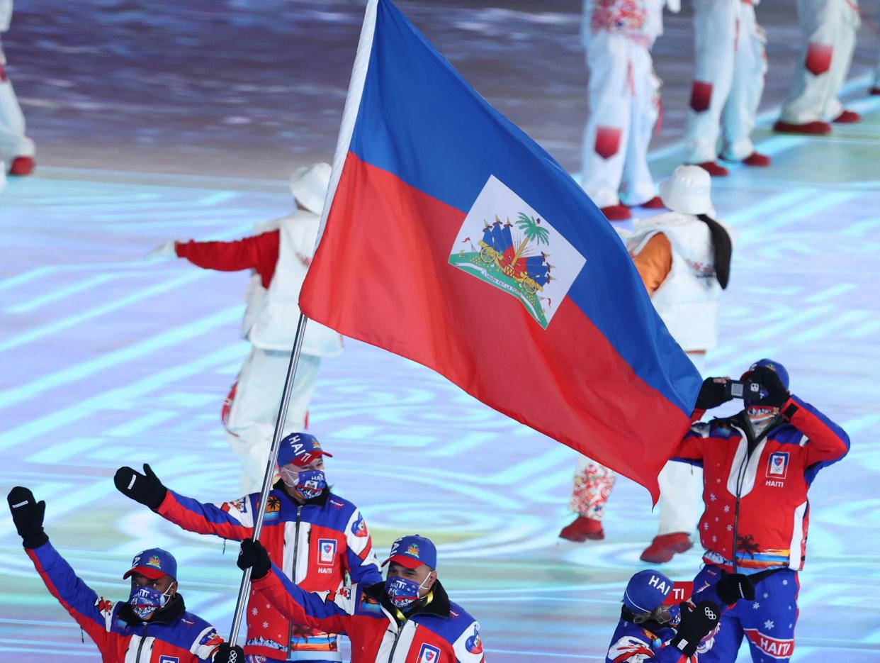 Team Haiti is pictured during the Opening Ceremony of the Beijing 2022 Winter Olympics at the Beijing National Stadium on Feb. 4, 2022 in Beijing, China. Six members of the country's Special Olympics team’s delegation disappeared from their hotel in Kissimmee, Florida. 