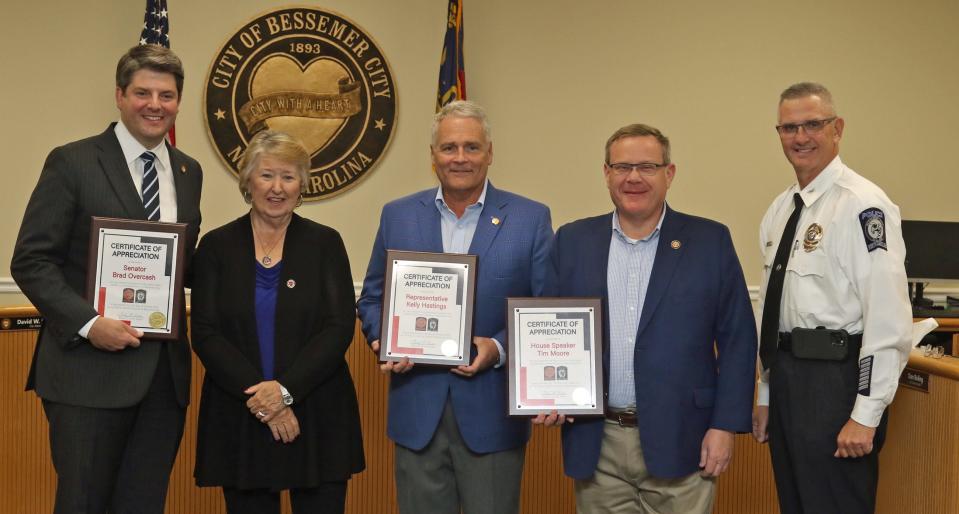 Various awards of appreciation were given out as Bessemer City announced that they were given over $2 million from the state of North Carolina during a press conference held Friday, Oct. 27, 2023.