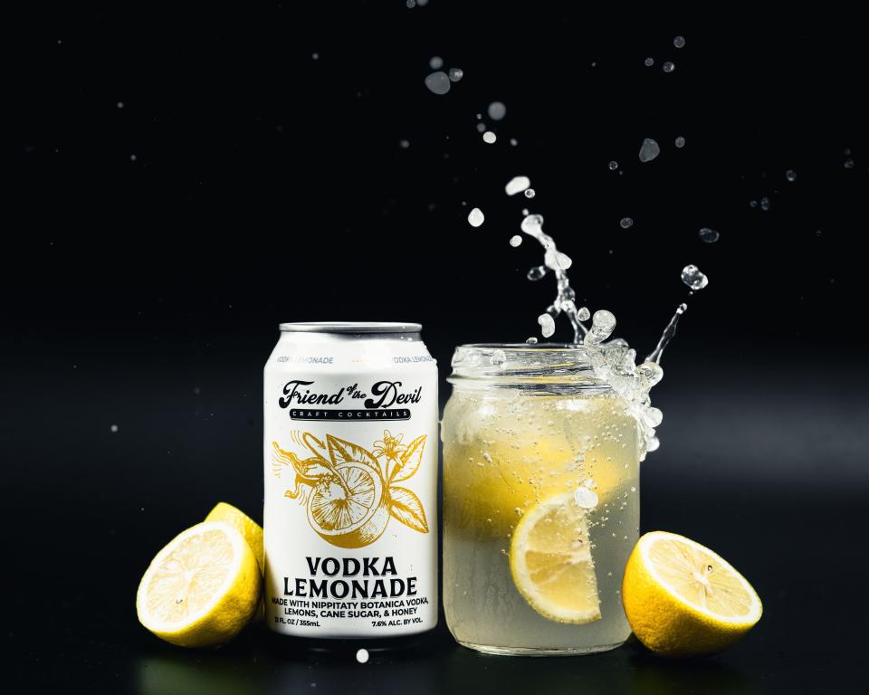 Devil's Foot Beverage's canned cocktail line, Friend of the Devil, includes Vodka Lemonade. Asheville soda company partnered with Nippitaty Botanica Vodka to make the 7.6% ABV adult beverage.