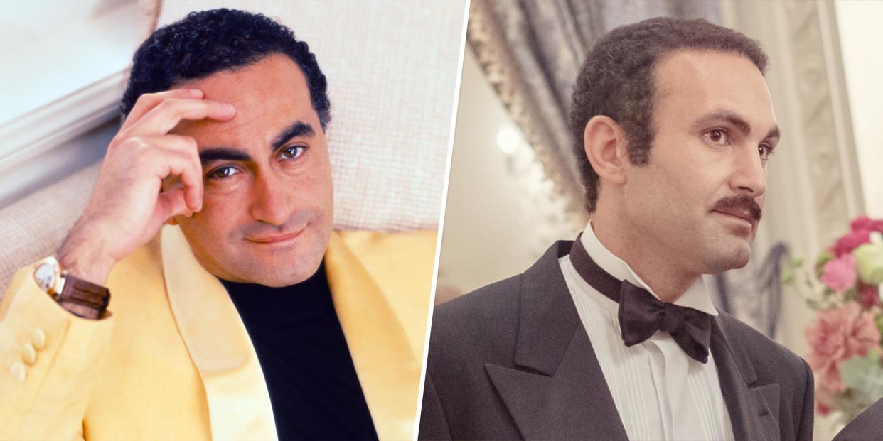 Khalid Abdalla (R) play Diana's boyfriend, Dodi Fayed (L) in