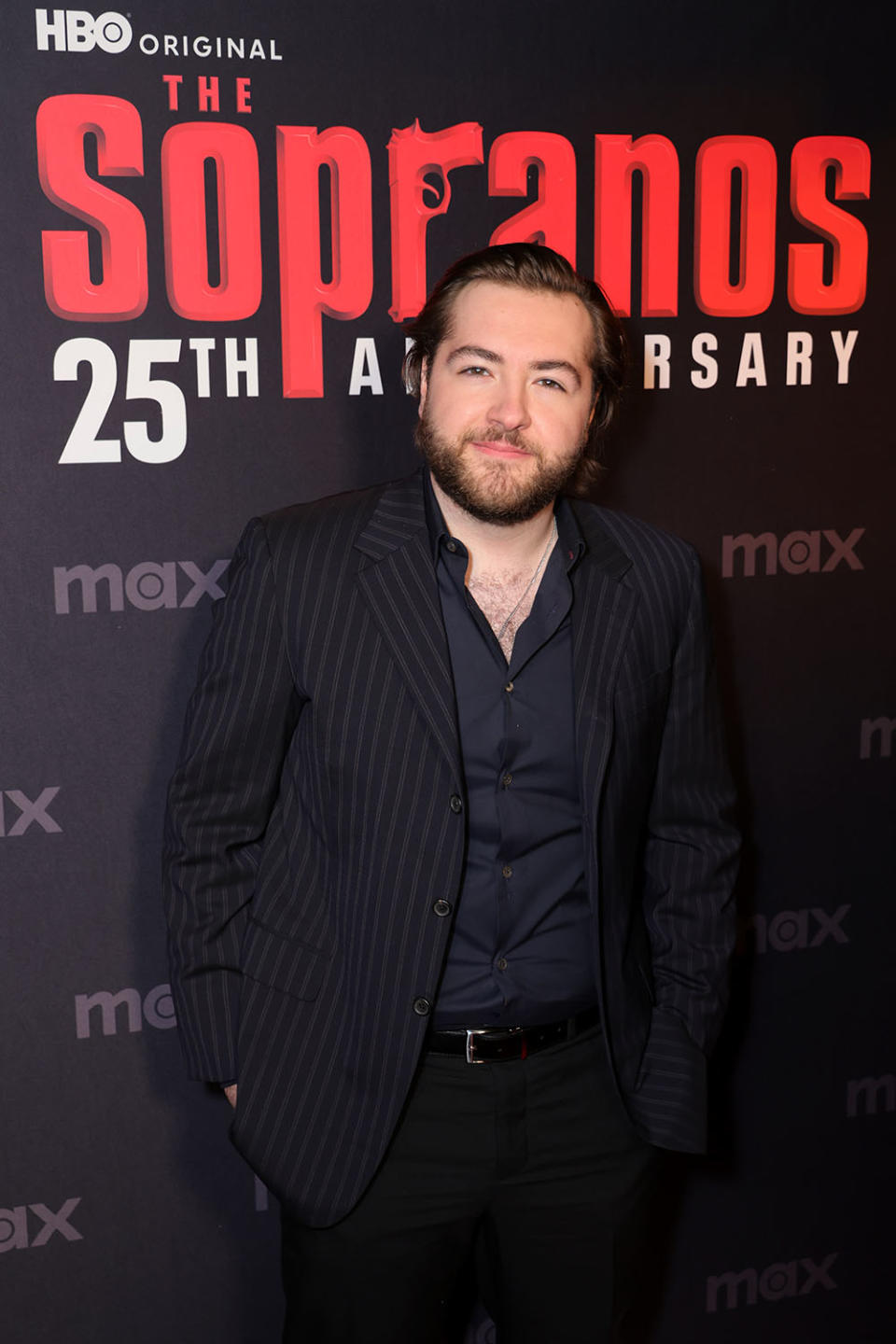 Michael Gandolfini attends HBO's "The Sopranos" 25th Anniversary Celebration on January 10, 2024 at Da Nico Ristorante in New York City.