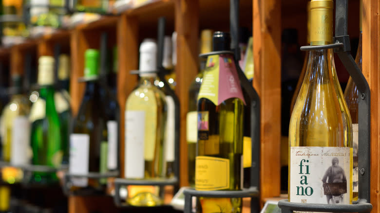 fiano wine bottle on shelf