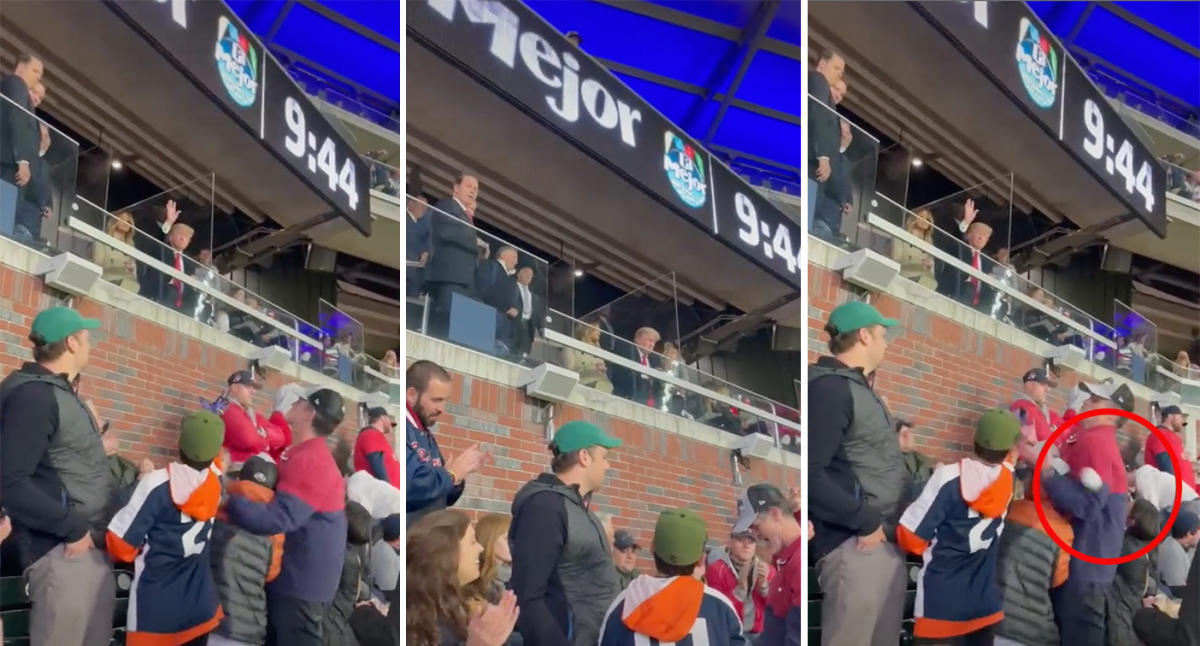 VIDEO: Trump Accidentally Hits Kid on Head With Baseball at World Series