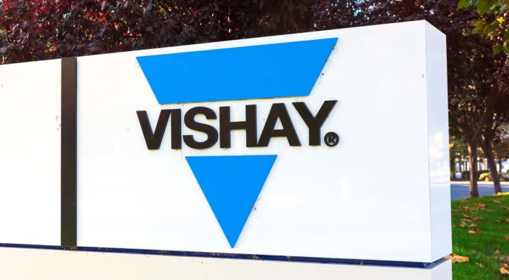 A photo of the Vishay sign