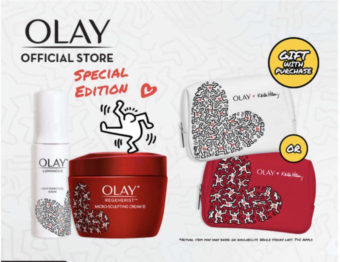 Keith Haring Special Edition Olay Regenerist Cream + Luminous Essence. PHOTO: Shopee