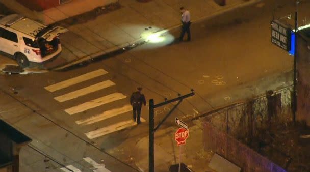 PHOTO: In this screen grab from a video, law enforcement officers are shown at the scene of a shooting in Philadelphia, Feb. 23, 2023. (WPVI)