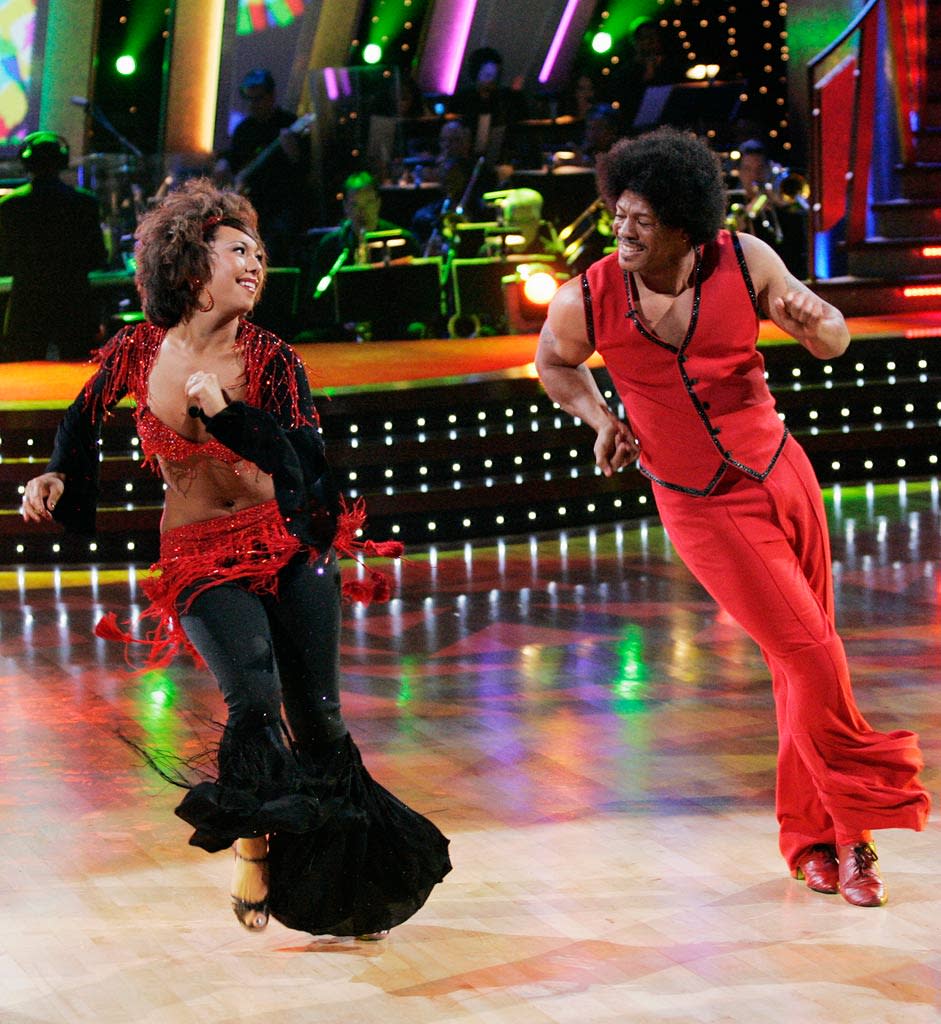 Cheryl Burke and Maurice Greene perform a dance on the seventh season of Dancing with the Stars.