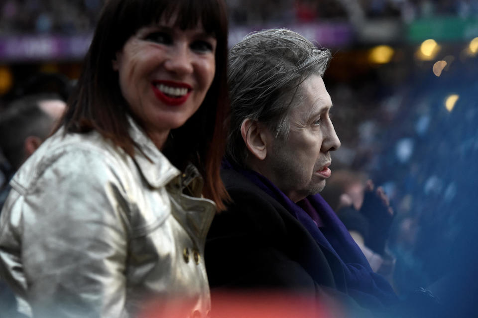 Musician Shane MacGowan watches as U2 perform at Croke Park, Dublin, Ireland, with his wife Victoria Mary Clarke by his side, July 22, 2017. / Credit: CLODAGH KILCOYNE/REUTERS
