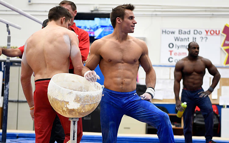 The U.S. men’s gymnastics team is taking lots of shirtless photos and it’s VERY distracting