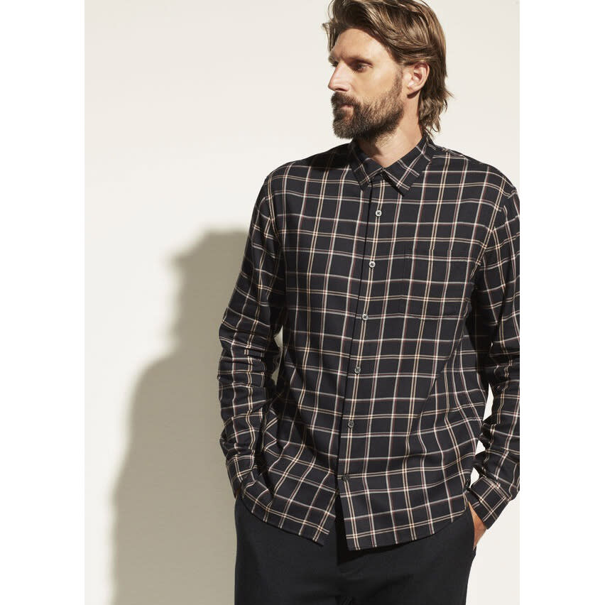 VINCE Window Plaid Long Sleeve Shirt