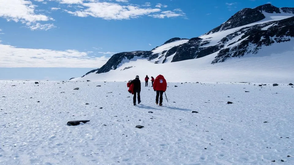 Meteorites are disappearing into the Antarctic ice, a new study says, as a result of the climate crisis. Ice sampling occurs on a blue ice area during the 2022 Chilean Antarctic Institute field mission. - José Jorquera (Antarctica.cl)/University of Santiago; Chile