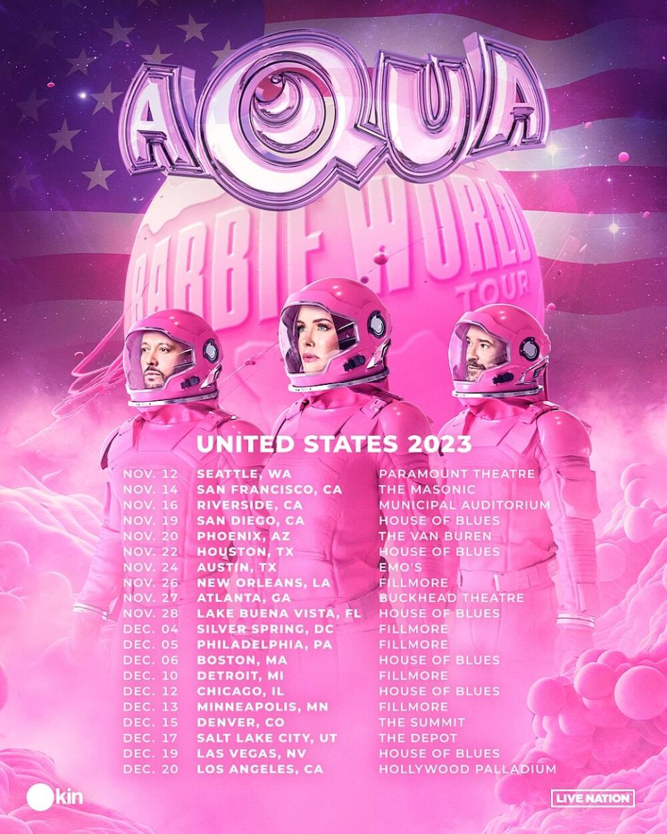 aqua 2023 barbie world tour us dates tickets poster