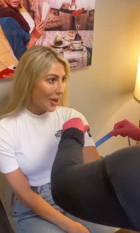 <p>Emma Slater/Instagram</p> Emma Slater prepares to freeze her eggs at OVA Egg Freezing Specialty Clinic in Chaicago.