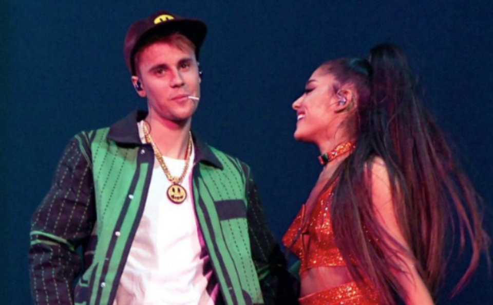 Justin Bieber and Ariana Grande performing at Coachella 2019