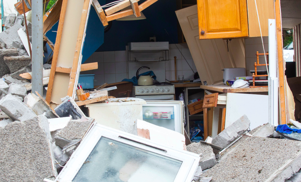 The kitchen is now visible from the outside of the house. (SWNS)