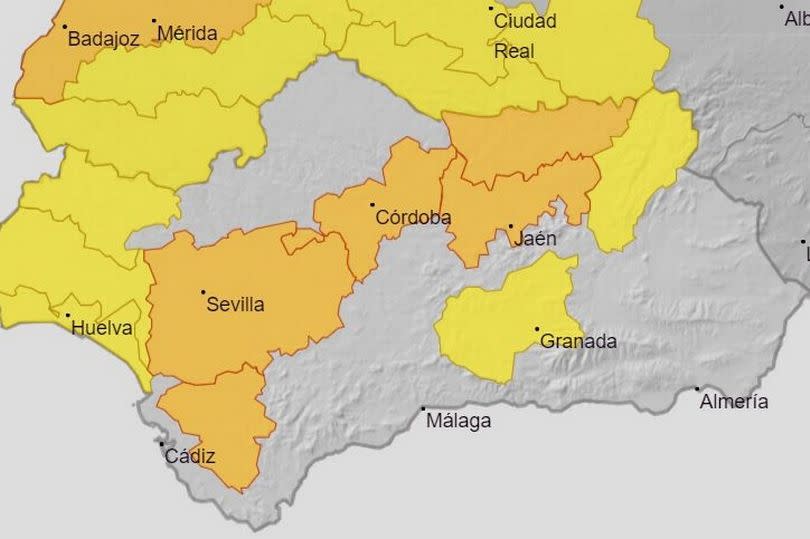 Spain's weather agency AEMET has issued amber and yellow weather warnings
